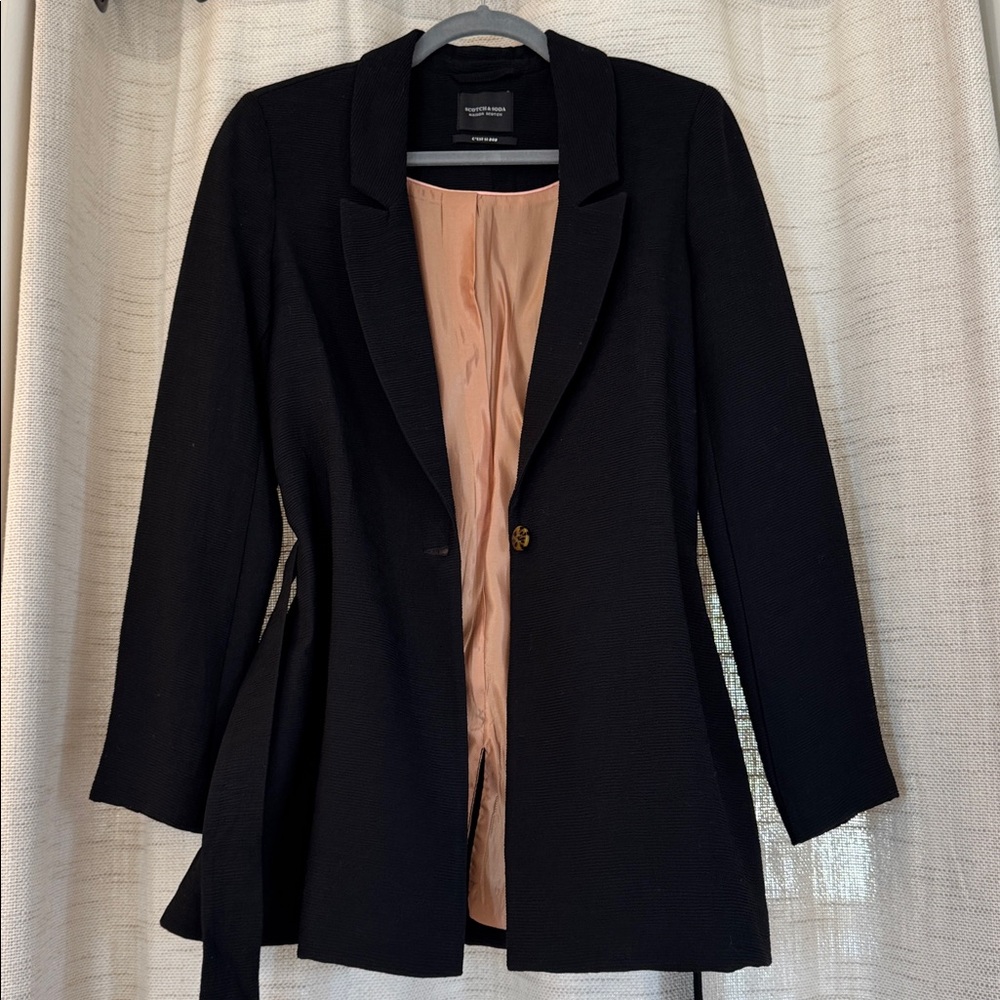 NWOT Scotch & Soda Black Belted Blazer - S